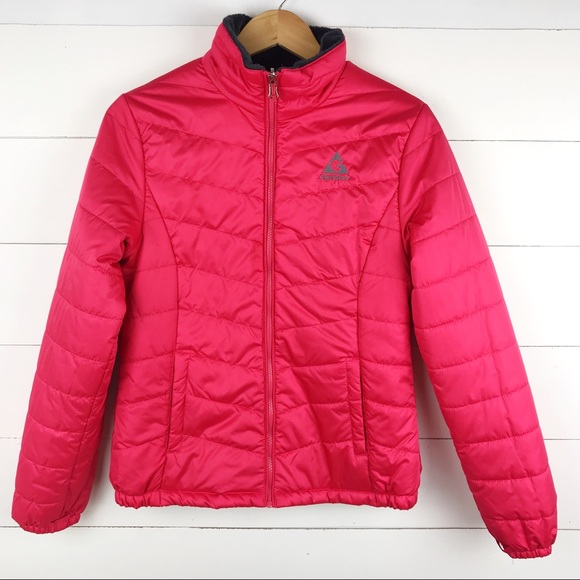 Gerry Jackets & Blazers - Gerry M Puffer Lightweight Pink Mock Neck Quilted